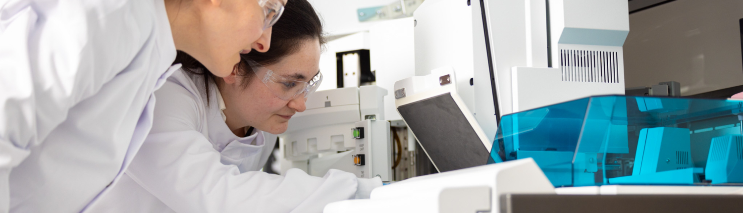 Two female researchers in a laboratory